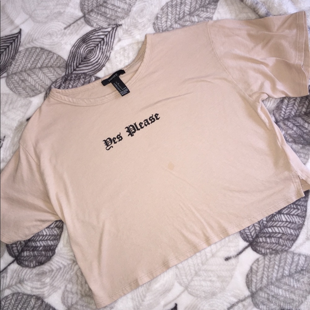 Forever 21 crop top w/ graphic letters
